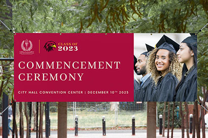 2023 graduation commencement ceremony outdoor banner