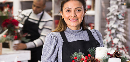 Business owner preparing for the holiday shopping season