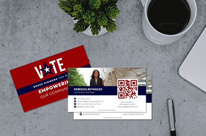 printed political campaign manager business cards